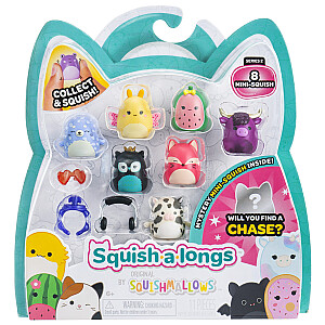 SQUISHMALLOWS SQUISH-A-LONGS Herojai, 8 vnt., 2,5 cm