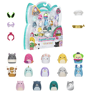 SQUISHMALLOWS SQUISH-A-LONGS Herojai, 14 vnt., 2,5 cm