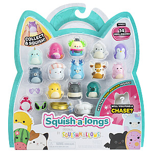 SQUISHMALLOWS SQUISH-A-LONGS Herojai, 14 vnt., 2,5 cm