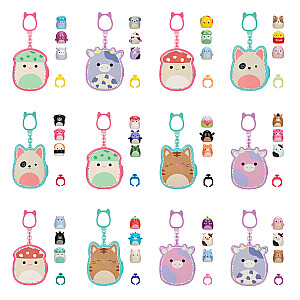 SQUISHMALLOWS CLIP-A-LONGS Herojai-siurprizai, 3 vnt., 2,5 cm