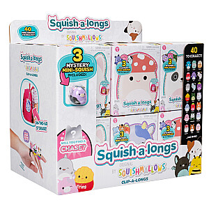 SQUISHMALLOWS CLIP-A-LONGS Herojai-siurprizai, 3 vnt., 2,5 cm