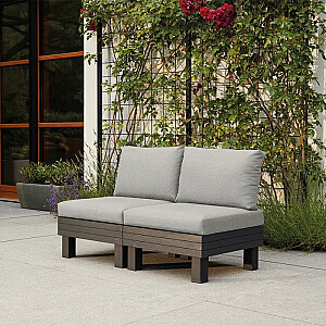 Садовый диван двухместный Elements 2 Seater серый/светло-серый