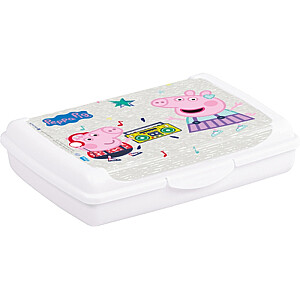 Pārtikas uzglabā&scaron;anas trauks deco-click-box mini 0,5L Olek &amp;quot;Peppa Pig&amp;quot; 17x13x3,5cm balts