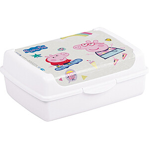 Pārtikas uzglabā&scaron;anas trauks deco-click-box midi 1L Olek &amp;quot;Peppa Pig&amp;quot; 17x13x7cm balts