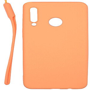 Evelatus Huawei P30 Lite Soft Touch Silicone Case with Strap Pink