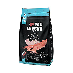 PAN MIĘSKO Puppy Индейка с кальмарами M - сухой корм для собак - 3 кг