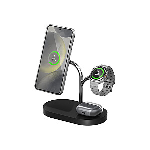Samsung GP-PWU024WIABW зарядное устройство для мобильных устройств Гарнитура, смартфон, умные часы Черный, серебристый USB Беспроводная зарядка в помещении