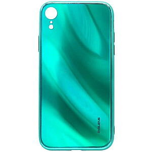 Evelatus Apple iPhone XR Water Ripple Full Color Electroplating Tempered Glass Case Green