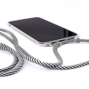 Evelatus Apple iPhone Xs MAX Case with rope Black Stripes Transparent