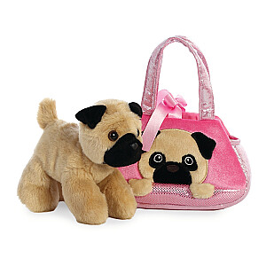 AURORA FANCY PALS Pliušinis mopsas rankinėje, 20 cm