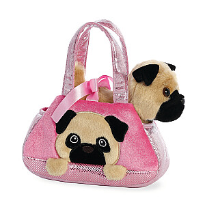 AURORA FANCY PALS Pliušinis mopsas rankinėje, 20 cm