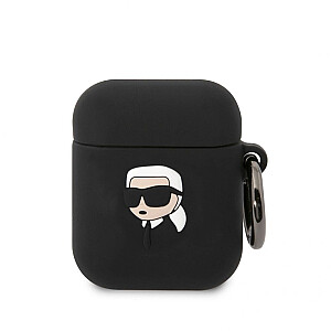 Karl Lagerfeld Silicone NFT Karl Head 3D - Etui AirPods 1/2 gen (czarny)