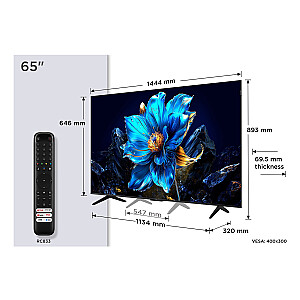 TCL P79K 65P79K TV 165.1 cm (65") 4K Ultra HD Smart TV Wi-Fi Metallic 430 cd/m2