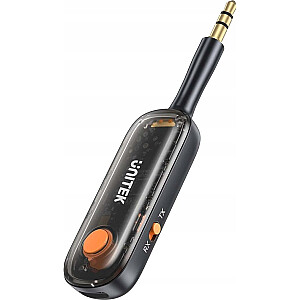 Адаптер UNITEK 2in1 Bluetooth 5.3, аудиопередатчик/приемник, радиус действия 10 м, черный