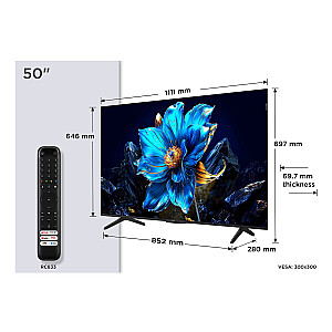 TCL P79K 50P79K 127 cm (50") 4K „Ultra HD“ išmanusis televizorius, metalinis, 430 cd/m²