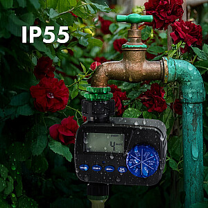 „GreenBlue“ elektroninis laistymo valdiklis, programatorius, maitinimo šaltiniai 2x1.5V AA, GB390