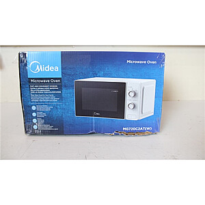 IŠPARDAVIMAS. Midea MG720C2AT Mikrobangų krosnelė su griliu, Mikrobangų krosnelė 700 W, Grilis 1000 W, 20 l, Balta, PAŽEISTA PAKUOTĖ | Mikrobangų krosnelė su griliu | MG720C2AT | Laisvai pastatoma | 20 l | 700 W | Grilis | Balta | PAŽEISTA PAKUOTĖ