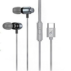 Hoco M122 Power metal универсальные цифровые наушники с микрофоном Type-C Metal Grey