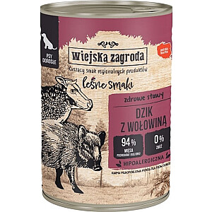 Wiejska Zagroda Влажный корм для собак Лесные вкусы Дикий кабан с говядиной (взрослый) 400 г