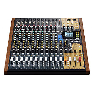 Garso maišytuvas Tascam MODEL 16, 16 kanalų, 20 - 30000 Hz, juodas, auksinis, medinis