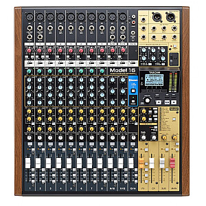Garso maišytuvas Tascam MODEL 16, 16 kanalų, 20 - 30000 Hz, juodas, auksinis, medinis