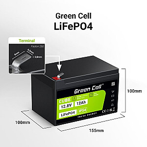 UPS akumuliatorius „Green Cell LFPGC12V12AH“ ličio geležies fosfato (LiFePO4) 12,8 V 12 Ah