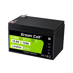 UPS akumuliatorius „Green Cell LFPGC12V12AH“ ličio geležies fosfato (LiFePO4) 12,8 V 12 Ah