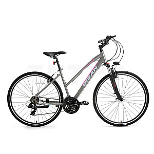 Tūrisma velosipēds Bisan 28 TRX8200-23 City Lady  Pelēks/rozā (Rata izmērs: 28&quot; Rāmja izmērs: S)