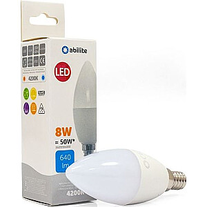 LED lempa Abilite ABILITE CANDLE MILKY B.NEUTRAL E14 8W/230V 640LM C37