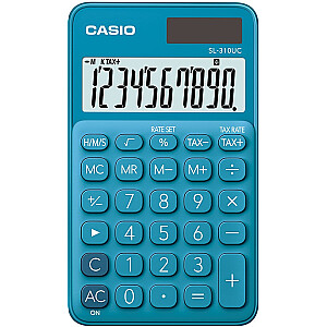 КАРМАННЫЙ КАЛЬКУЛЯТОР CASIO SL-310UC-BU СИНИЙ, 10-ЦИФРОВОЙ ДИСПЛЕЙ