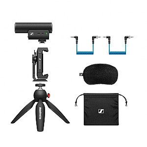 Sennheiser MKE 400 MOBILE KIT - конденсаторный микрофон, суперкардиоидный, оснащенный фильтром нижних частот со стойкой Manfrotto