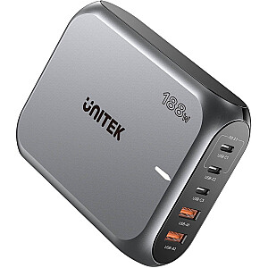 СЕТЕВОЕ ЗАРЯДНОЕ УСТРОЙСТВО UNITEK 2X USB-A 3X USB-C PD 3.1 188 Вт