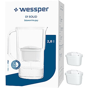 Filtro ąsotis Wessper D1 SOLID +3 filtrai (WES203-GR-3PROMO)