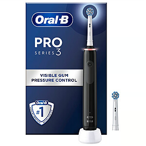 Oral-B | Electric Toothbrush | Pro 3 Sensitive Clean & Care | Rechargeable | For adults | Number of brush heads included 2 | Number of teeth brushing modes 3 | Black