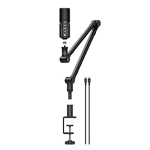 Sennheiser PROFILE STREAMING SET - Mikrofon streamingowy, pojemnościowy, kardioidalny, ramię ze zintegrowaną szyną na kable, 3-metrowy kabel USB-C i pokrowiec na mikrofon