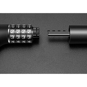 Rockbros Combination and key bike lock, 0.95 m, black