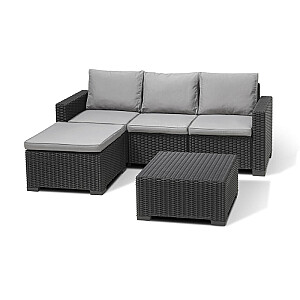 Dārza stūra dīvāns un galdiņš California Chaise Loungue pelēks