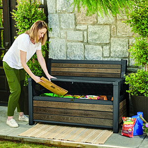 Uzglabāšanas sols Deco Garden Bench 227L Ashwood pelnu pelēks