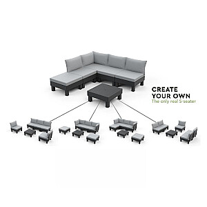 Dārza dīvāns trīsvietīgs Elements 3 Seater pelēks/gaiši pelēks