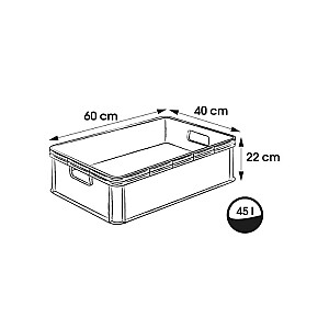 Транспортный ящик грузоподъемностью до 60 кг Robert 60x40x22см 45л серый