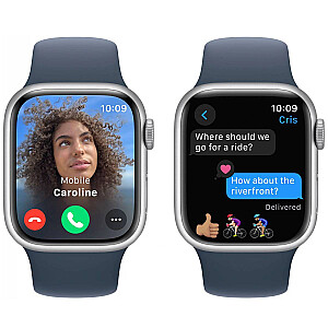 Apple Watch Series 9 45MM - Silver Prekė iš ekspozicijos Garantija 2 gadi