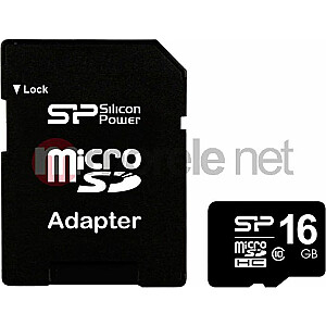 Silicon Power MicroSDHC kortelė 16GB 10 klasė (SP016GBSTH010V10SP)