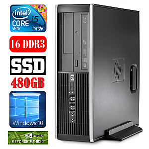 Stacionarūs kompiuteris HP 8100 Elite SFF i5-650 16GB 480SSD GT1030 2GB DVD WIN10