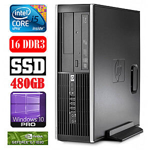 Stacionarūs kompiuteris HP 8100 Elite SFF i5-650 16GB 480SSD GT1030 2GB DVD WIN10Pro
