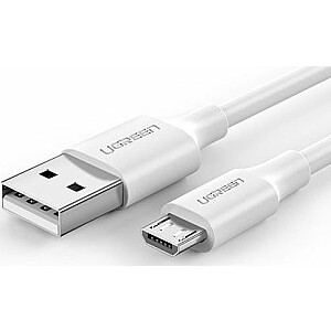 USB laidas Ugreen micro USB QC 3.0 2.4A 0.50m (baltas)