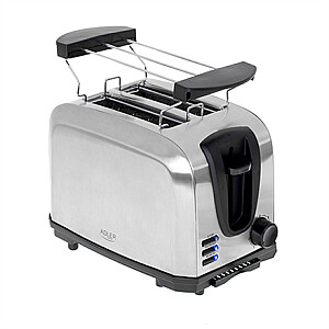 Adler Toaster AD 3222 Power 700 W, Number of slots 2, Housing material Stainless steel, Silver