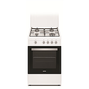 Simfer Cooker 4401SGRBB Hob type Gas, Oven type Gas, White, Width 50 cm, 49 L, Depth 55 cm, A+