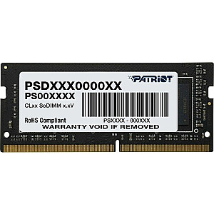 Память для ноутбука Patriot Signature, SODIMM, DDR4, 32 ГБ, 3200 МГц, CL22 (PSD432G32002S)
