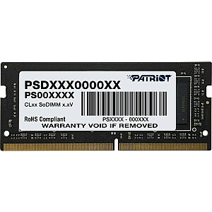 Atmintis, skirta Patriot Signature SODIMM DDR4 8GB 3200MHz CL22 nešiojamajam kompiuteriui (PSD48G320081S)