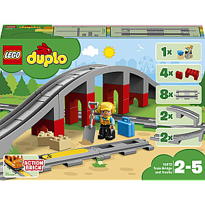 Traukinio bėgiai ir viadukas Lego duplo (10872)